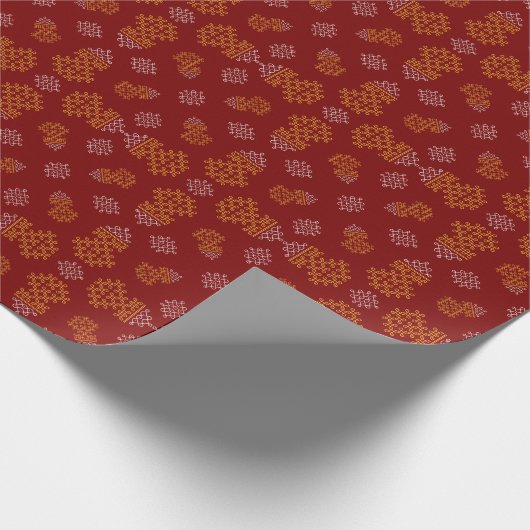 Red Minimal Tamil Kolam Pongal Design Cadeaupapier (Hoek)