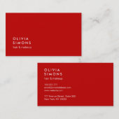 Red Minimalist Business Cards Visitekaartje (Voorkant / Achterkant)