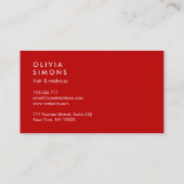 Red Minimalist Business Cards Visitekaartje (Achterkant)