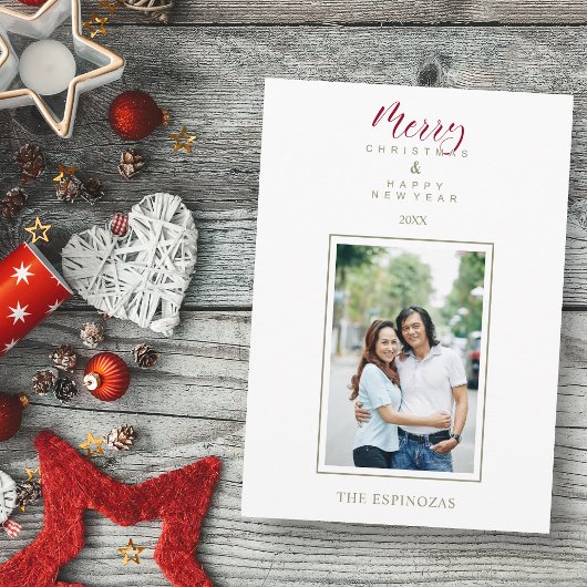 Red Minimalist Chic Merry-kerstfotoserie