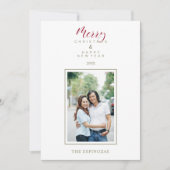 Red Minimalist Chic Merry-kerstfotoserie (Voorkant)