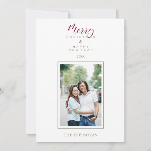 Red Minimalist Chic Merry-kerstfotoserie (Voorkant)