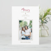 Red Minimalist Chic Merry-kerstfotoserie (Staand voorkant)