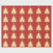 Red Minimalist Christmas Tree Pattern Cadeaupapier (Vlak)