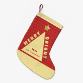 Red Minimalist Christmas Tree Stocking Kleine Kerstsok (Voorkant (Hangend))