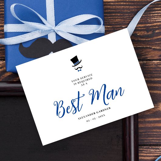 Red Minimalist Exquisite Gorgeous Script Best Man  Kaart