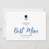 Red Minimalist Exquisite Gorgeous Script Best Man  Kaart (Voorkant)