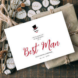 Red Minimalist Exquisite Gorgeous Script Groosman  Kaart