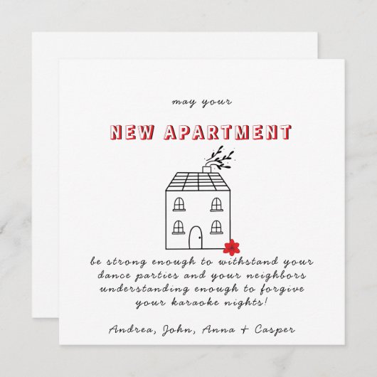 RED MINIMALIST feliciteert u met uw nieuwe apparte Feestdagenkaart (Voorkant / Achterkant)