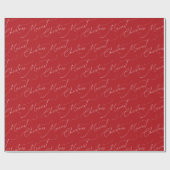 Red Minimalist Modern Script Merriest Christmas Cadeaupapier (Vlak)