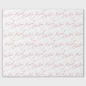 Red Minimalist Modern Script Merriest Christmas Cadeaupapier (Vlak)