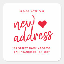 Red minimalist noteer ons nieuwe adres