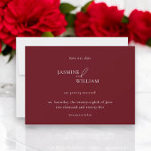 Red Minimalist Save the Date Wedding aangekondigd Aankondiging