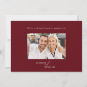 Red Minimalist Save the Date Wedding aangekondigd Aankondiging (Achterkant)