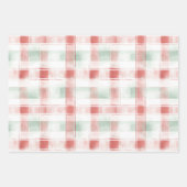 Red Mint Cream Christmas Bows Peppermint Stripes Inpakpapier Vel (Voorkant 3)