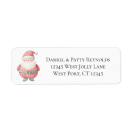 Red Mint Green Christmas Santa Claus Etiket
