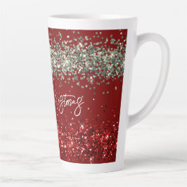 Red Mint Green Glitter Sparkle Kerstmis Latte Mok