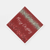 Red Mint Green Glitter Sparkle Kerstmis Servet (Hoek)