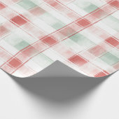 Red Mint Peppermint Mocha Plaid Stripes Christmas Cadeaupapier (Hoek)