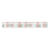 Red Mint Peppermint Mocha Plaid Stripes Christmas Grosgrain Lint (Voorkant)
