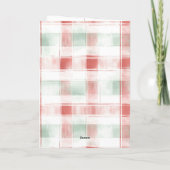 Red Mint Peppermint Mocha Plaid Stripes Christmas Kaart (Achterkant)