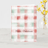 Red Mint Peppermint Mocha Plaid Stripes Christmas Kaart (Gele Bloem)