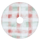 Red Mint Peppermint Mocha Plaid Stripes Christmas Kerstboom Rok (Voorkant)