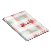 Red Mint Peppermint Mocha Plaid Stripes Christmas Notitieboek (Rechterzijde)
