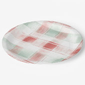 Red Mint Peppermint Mocha Plaid Stripes Christmas Papieren Bordje (Gekanteld)