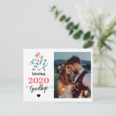 Red Mistletoe Kiss Vaarwel tot 2020 Do-over Funny Feestdagenkaart (Staand voorkant)