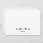 Red Mistletoe With Love Merry Married Christmas Bedankkaart (Achterkant)