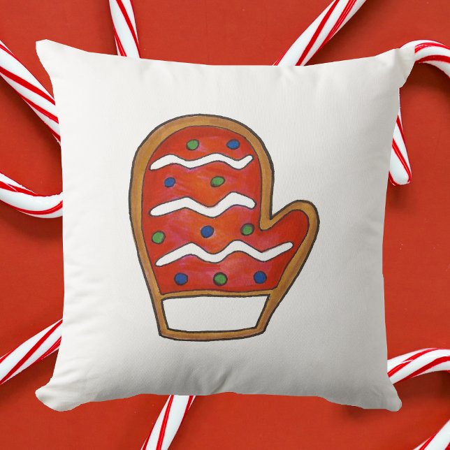 Red Mitten Christmas Sugar Cookie Holiday Bakken Kussen (Mitten pillow)