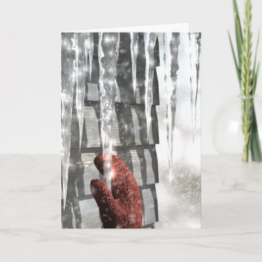 Red Mitten Feestdagen Kaart (Voorkant)