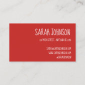 Red Mitten Frosted Sugar Cookie Kerstwinter Visitekaartje (Achterkant)