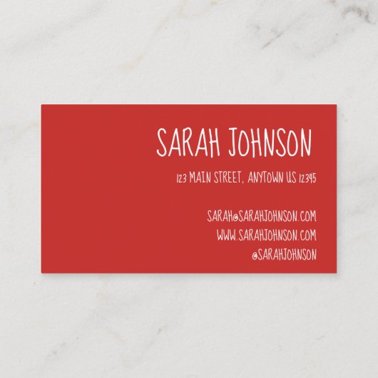 Red Mitten Frosted Sugar Cookie Kerstwinter Visitekaartje (Achterkant)