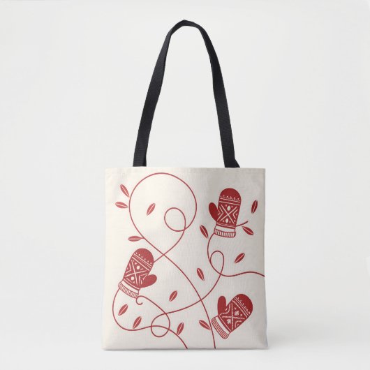 Red Mitten-Tas Tote Bag (Voorkant)