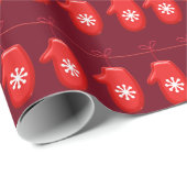 Red Mittens Winter Holiday Cadeaupapier (Rol Hoek)