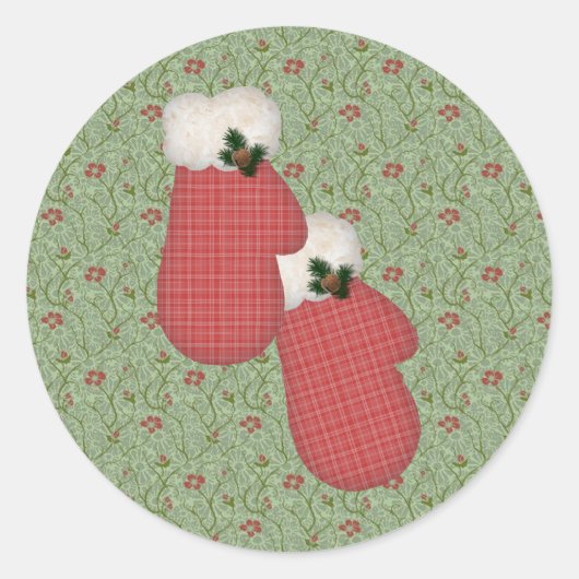 Red Mittens Winter Sticker (Voorkant)
