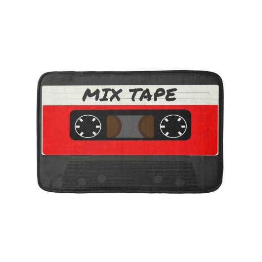 Red Mix-tape - geïnspireerde 80 en 90-inch retroac Badmat (Voorkant)
