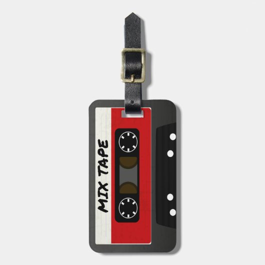 Red Mix-tape - geïnspireerde 80 en 90-inch retroac Bagagelabel (Voorkant verticaal)