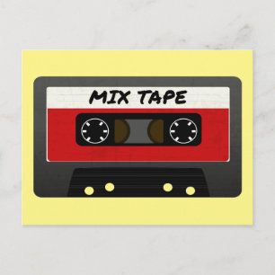 Red Mix-tape - geïnspireerde 80 en 90-inch retroac Briefkaart
