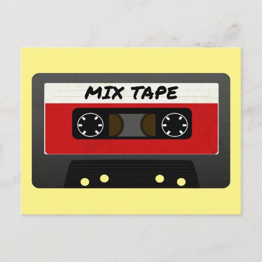 Red Mix-tape - geïnspireerde 80 en 90-inch retroac Briefkaart (Voorkant)