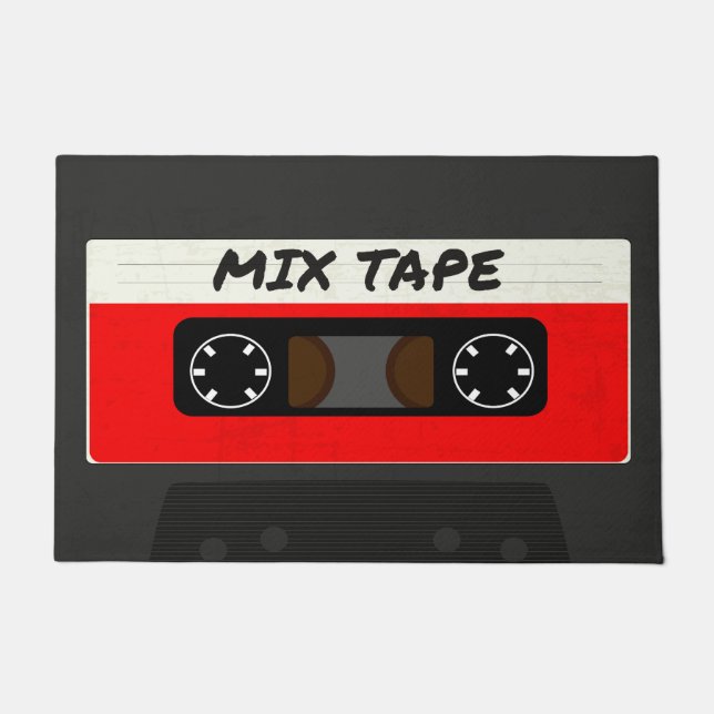 Red Mix-tape - geïnspireerde 80 en 90-inch retroac Deurmat (Voorkant)