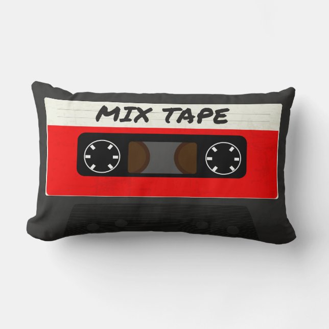 Red Mix-tape - geïnspireerde 80 en 90-inch retroac Kussen (Voorkant)