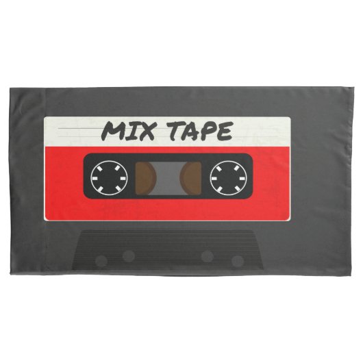 Red Mix-tape - geïnspireerde 80 en 90-inch retroac Kussensloop (Voorkant)