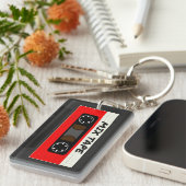 Red Mix-tape - geïnspireerde 80 en 90-inch retroac Sleutelhanger (Voorkant Rechts)
