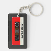 Red Mix-tape - geïnspireerde 80 en 90-inch retroac Sleutelhanger (achterkant)
