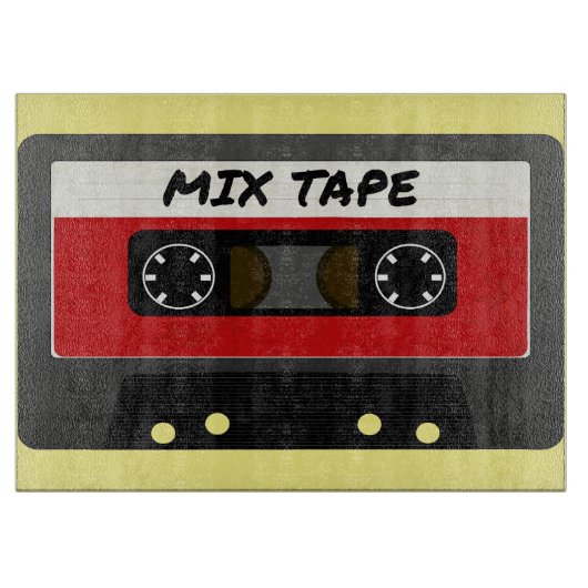Red Mix-tape - geïnspireerde 80 en 90-inch retroac Snijplank (Voorkant)