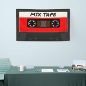 Red Mix-tape - geïnspireerde 80 en 90-inch retroac Spandoek (Beurs)