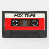 Red Mix-tape - geïnspireerde 80 en 90-inch retroac Spandoek (Horizontaal)